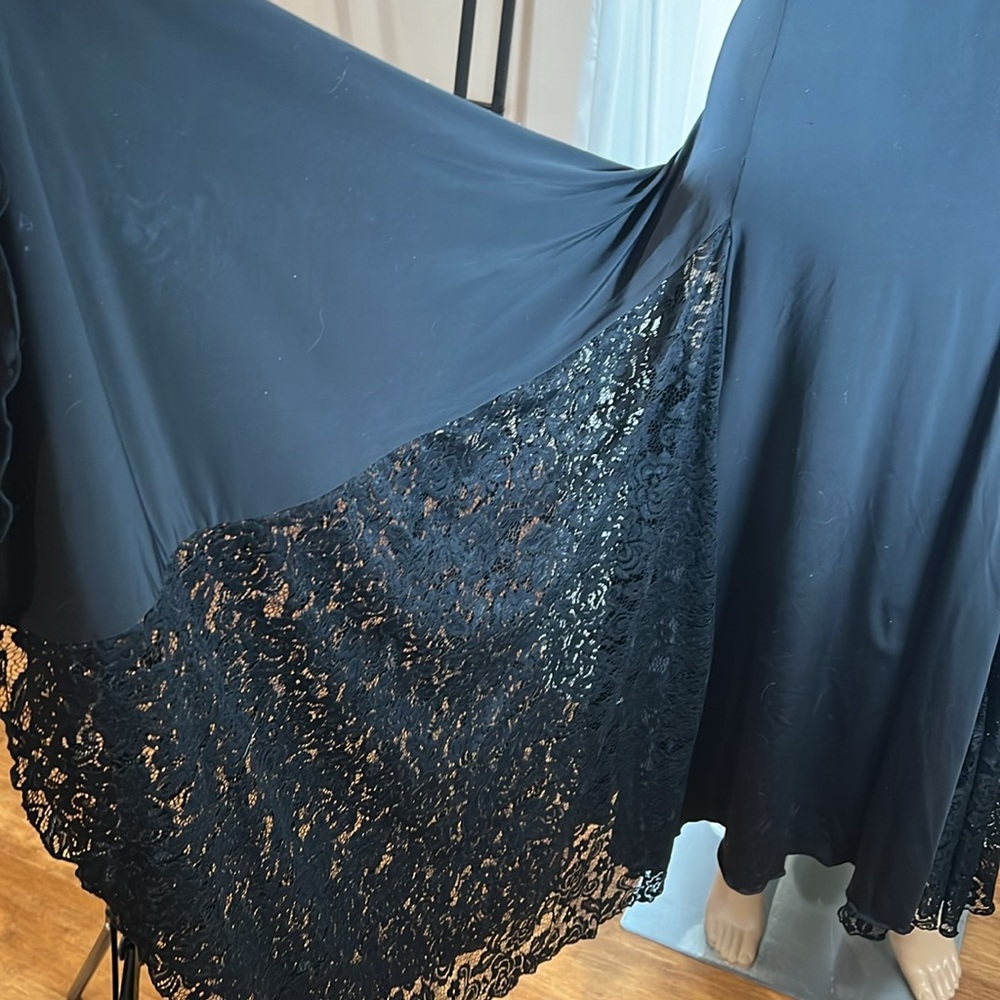 DANCE 💃🏻 PRACTICE DRESS IN BLACK WITH LACE PANELS & SLEEVES 🤩😍 - Picture 2 of 5